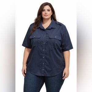 Vintage Tilley Endurables Navy Utility Work Shirt | Made in 🇨🇦 /2X